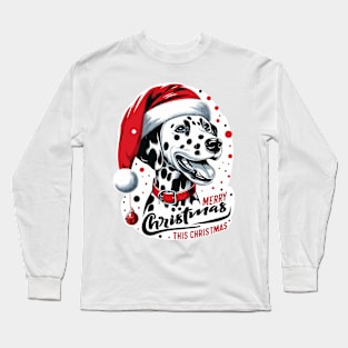 "Spotty Santa Paws - A Dalmatian Christmas Delight" Long Sleeve T-Shirt